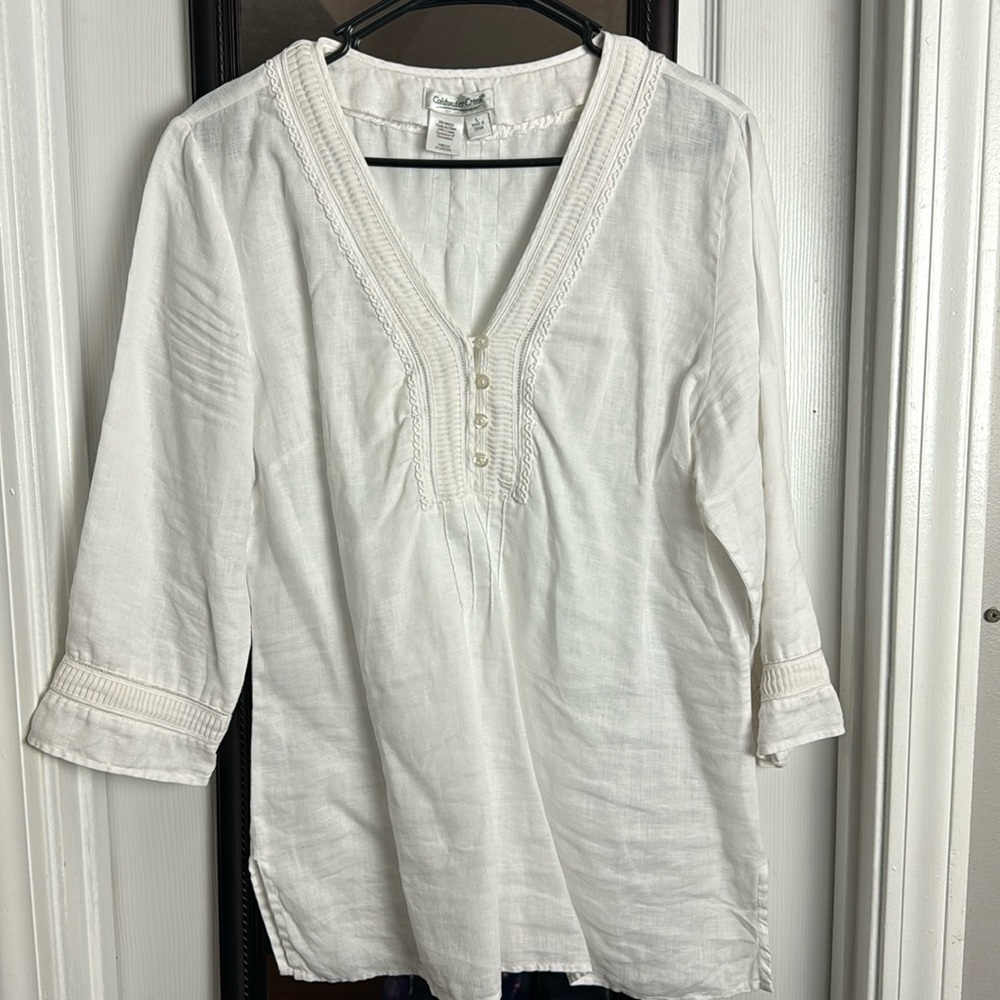 Coldwater Creek Large Linen Blouse